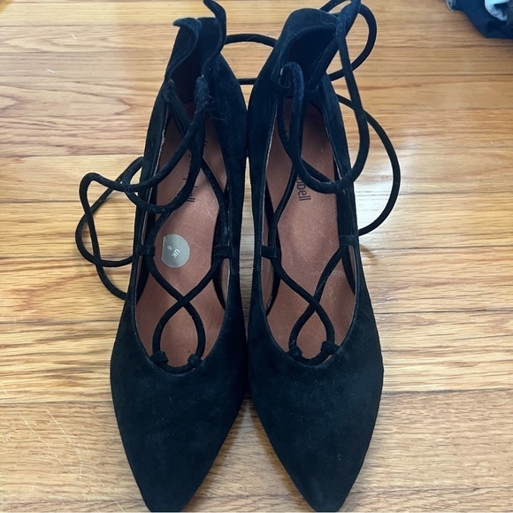 Jeffrey Campbell black suede lace up ankle tie heel 39 - Picture 1 of 8
